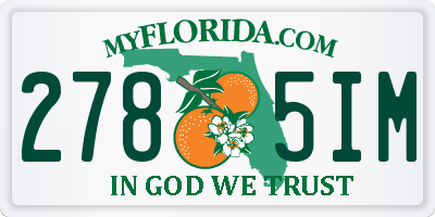 FL license plate 2785IM