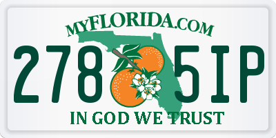 FL license plate 2785IP
