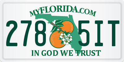 FL license plate 2785IT