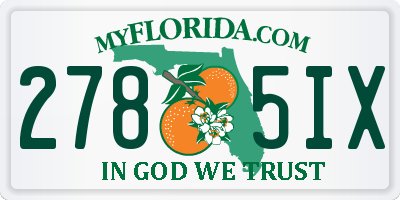 FL license plate 2785IX