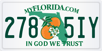 FL license plate 2785IY