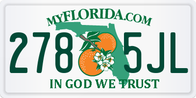 FL license plate 2785JL