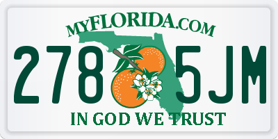 FL license plate 2785JM