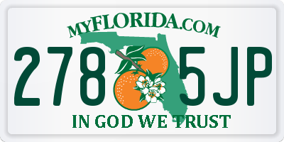 FL license plate 2785JP
