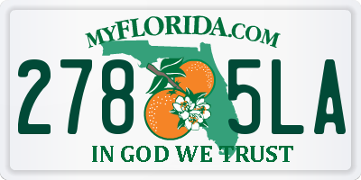 FL license plate 2785LA