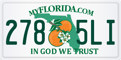 FL license plate 2785LI