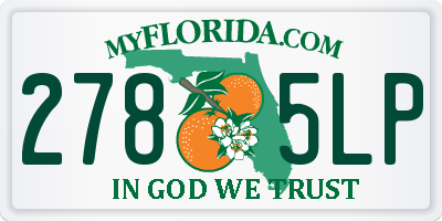FL license plate 2785LP