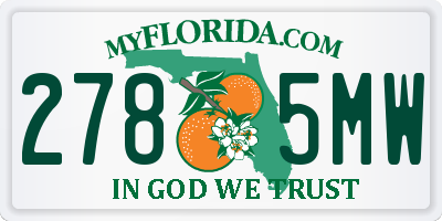 FL license plate 2785MW