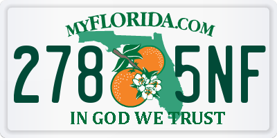FL license plate 2785NF