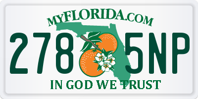 FL license plate 2785NP