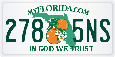 FL license plate 2785NS
