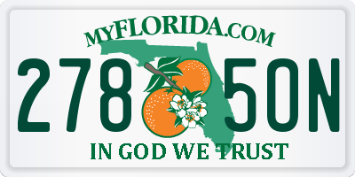FL license plate 2785ON