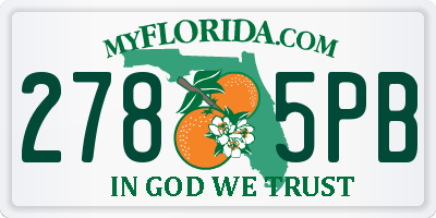 FL license plate 2785PB