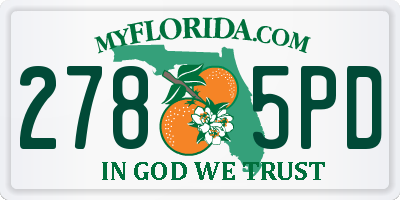 FL license plate 2785PD