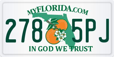 FL license plate 2785PJ