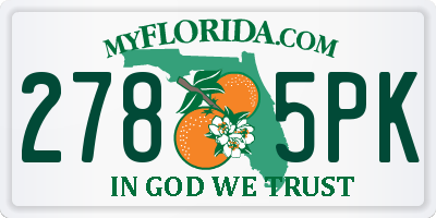 FL license plate 2785PK