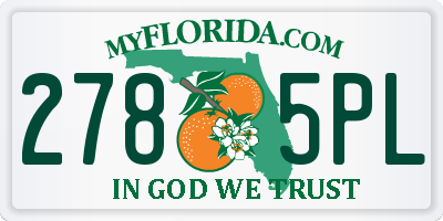 FL license plate 2785PL