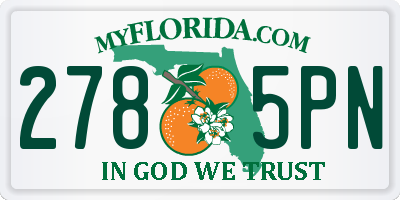 FL license plate 2785PN