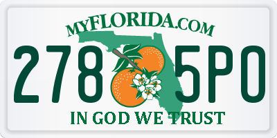 FL license plate 2785PO