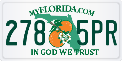 FL license plate 2785PR