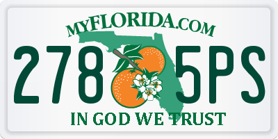 FL license plate 2785PS