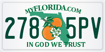 FL license plate 2785PV
