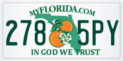 FL license plate 2785PY