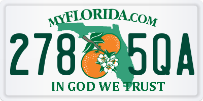 FL license plate 2785QA