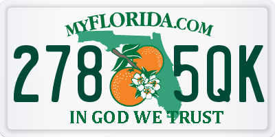 FL license plate 2785QK