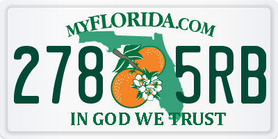 FL license plate 2785RB
