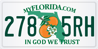 FL license plate 2785RH