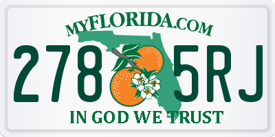 FL license plate 2785RJ