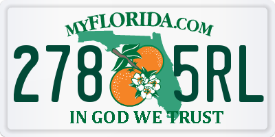 FL license plate 2785RL