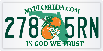 FL license plate 2785RN