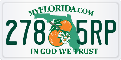 FL license plate 2785RP