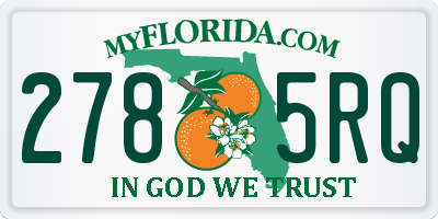 FL license plate 2785RQ