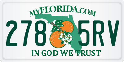 FL license plate 2785RV