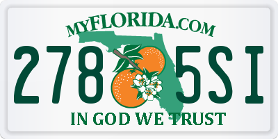 FL license plate 2785SI