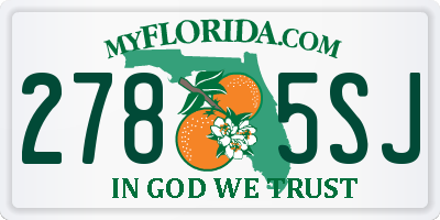FL license plate 2785SJ
