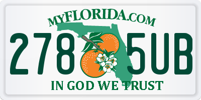 FL license plate 2785UB