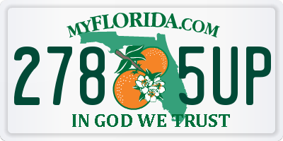 FL license plate 2785UP