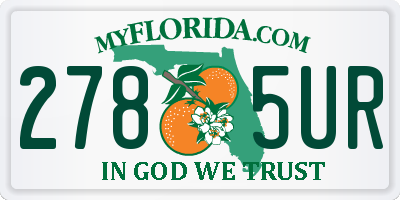 FL license plate 2785UR