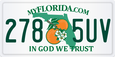 FL license plate 2785UV