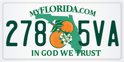FL license plate 2785VA