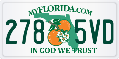 FL license plate 2785VD