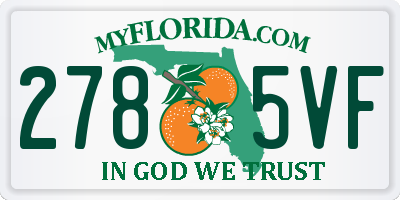 FL license plate 2785VF