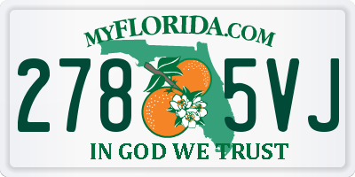 FL license plate 2785VJ