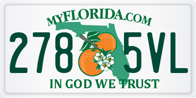 FL license plate 2785VL