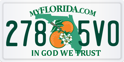 FL license plate 2785VO