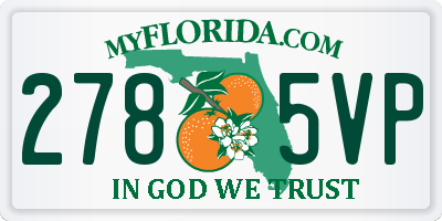 FL license plate 2785VP
